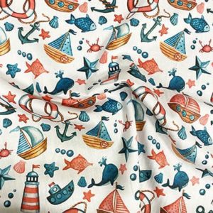 Tissu satin de coton marin froissé