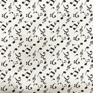 Tissu satin de coton musique