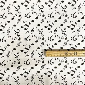 Tissu satin de coton musique mètre