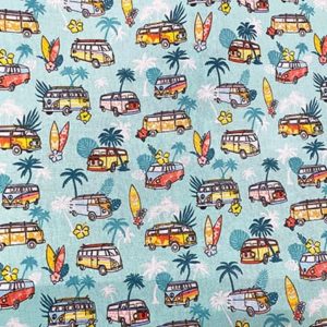 Tissu coton imprimé combi Volkswagen