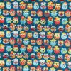 Tissu coton imprimé hiboux vacances