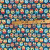 Tissu coton imprimé hiboux vacances mètre