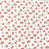 Tissu coton imprimé cerise blanc