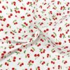 Tissu coton imprimé cerise froissé