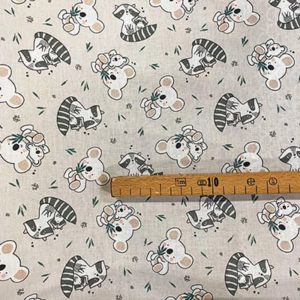 Tissu coton imprimé koala mètre
