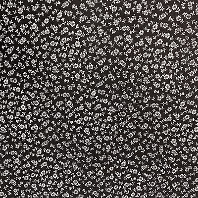Tissu coton imprimé flore noir