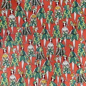 Tissu coton imprimé aloha terracotta