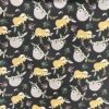 Tissu coton imprimé paresseux noir