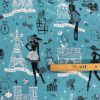 Tissu Coton Imprimé Paris Bleu mètre