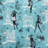 Tissu Coton Imprimé Paris Bleu