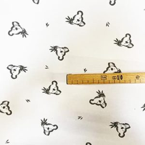 Tissu jersey imprimé koala blanc mètre