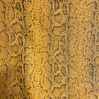 Tissu simili cuir serpent jaune