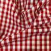 Tissu coton imprimé vichy rouge froissé