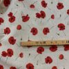 Tissu aspect lin mini coquelicot mètre