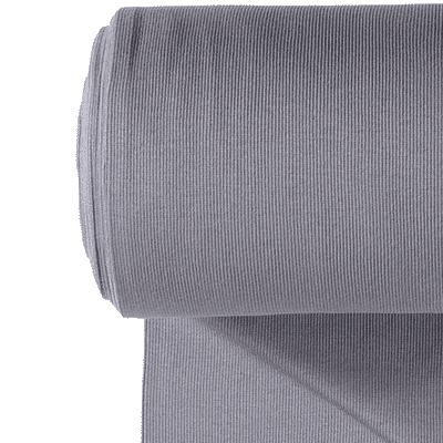 Tissu jersey bord-côte tubulaire gris