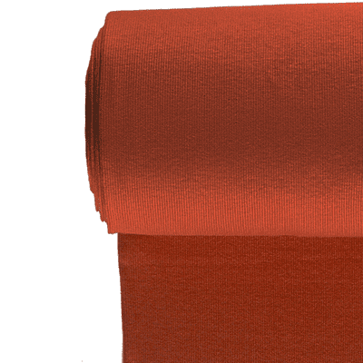 Tissu jersey bord-côte tubulaire terracotta