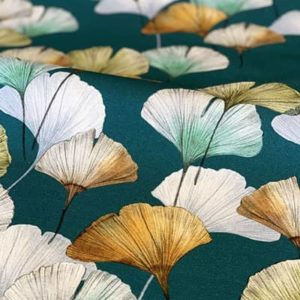 Tissu d'ameublement ginkgo canard