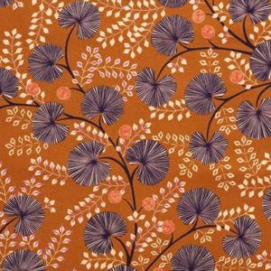 Tissu d'ameublement floraline orange