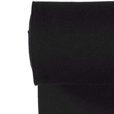 Tissu jersey bord-côte tubulaire noir