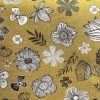 Tissu d'ameublement flower jaune
