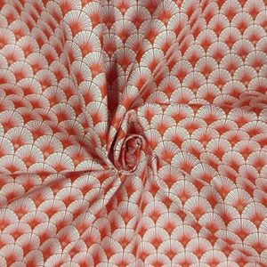 Tissu coton imprimé japoni rouge