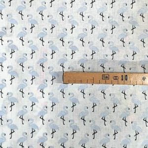 Tissu coton imprimé flamant argent mètre