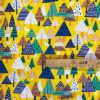 Tissu coton imprimé sapin moutarde mètre