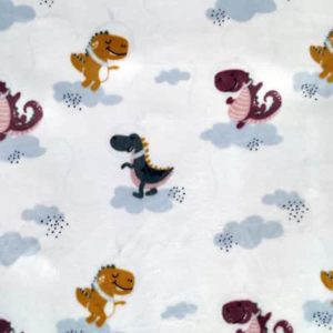 Tissu doudou imprimé dinosaure