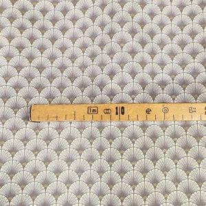 Tissu coton imprimé japoni gris mètre