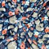 Tissu doudou imprimé renarde endormie froissé