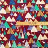 Tissu coton imprimé arbre bordeaux mètre
