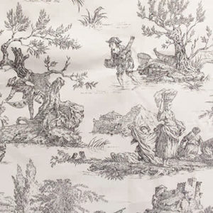 Tissu d'ameublement Toile de Jouy noir