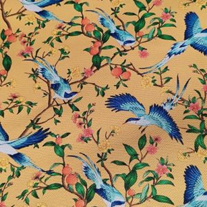 Tissu simili cuir oiseau orange