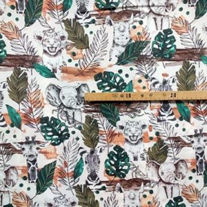 Tissu satin de coton Lion mètre