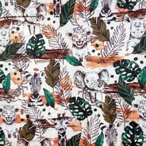 Tissu satin de coton Lion