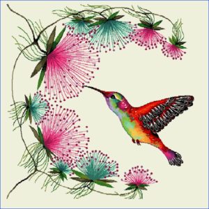 Carré de tissu colibri