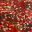 Tissu Velours Amandiers rouge