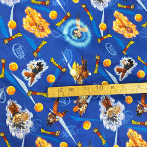 Tissu Dragon Ball bleu mètre