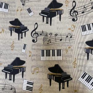 Tissu aspect lin piano