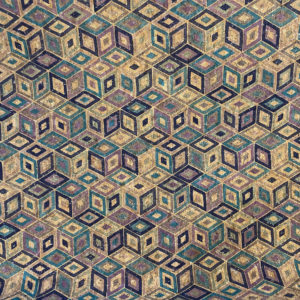 Tissu liège cube brillant