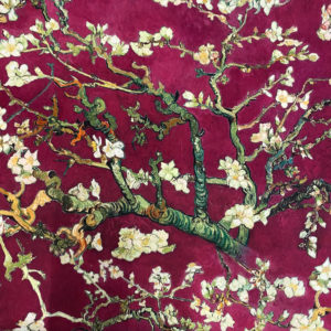Tissu Velours Amandiers prune