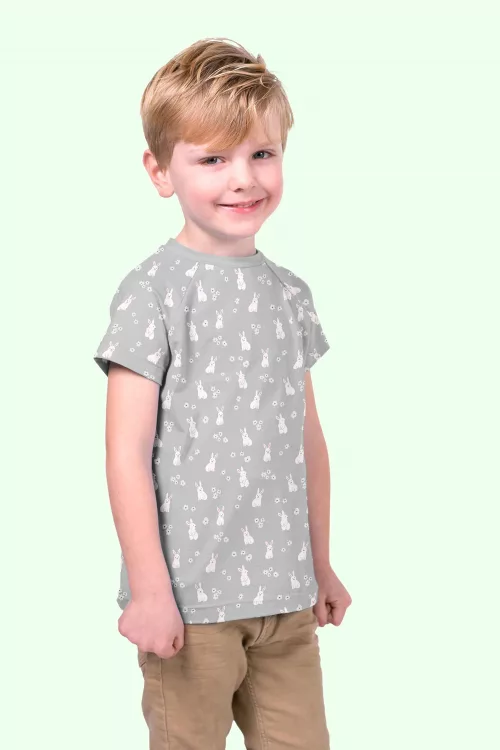 Tissu jersey imprimé lapin garçon