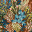 Tissu d'ameublement floraison multicolore