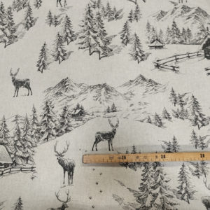 Tissu aspect lin cerf mètre