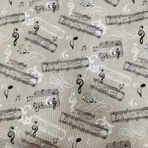 Tissu aspect lin notes de musique