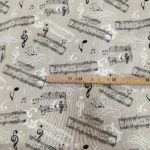 Tissu aspect lin notes de musique mètre