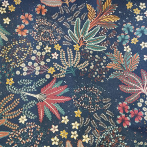 Tissu d'ameublement floraux bleus