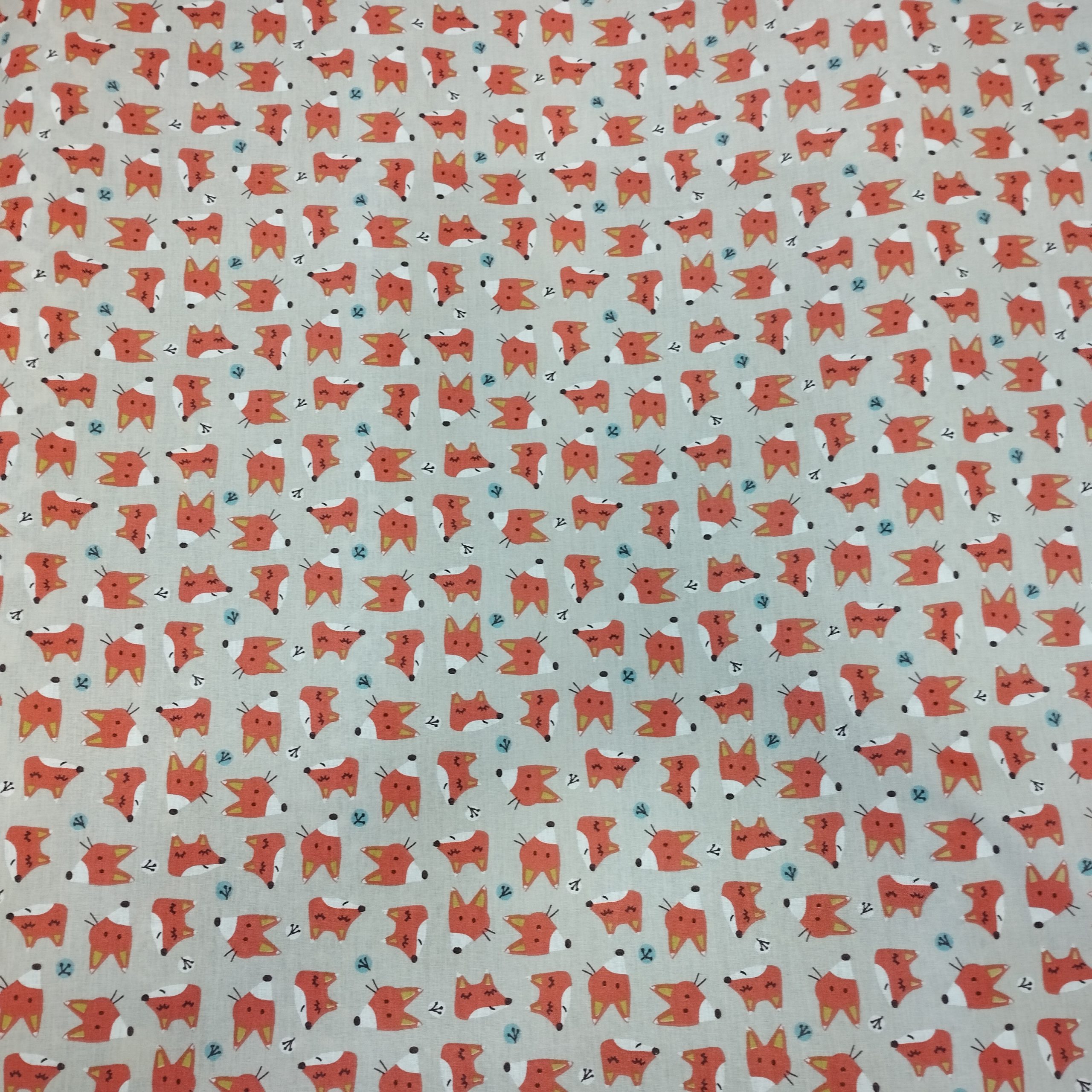 Tissu coton imprimé tête de renard