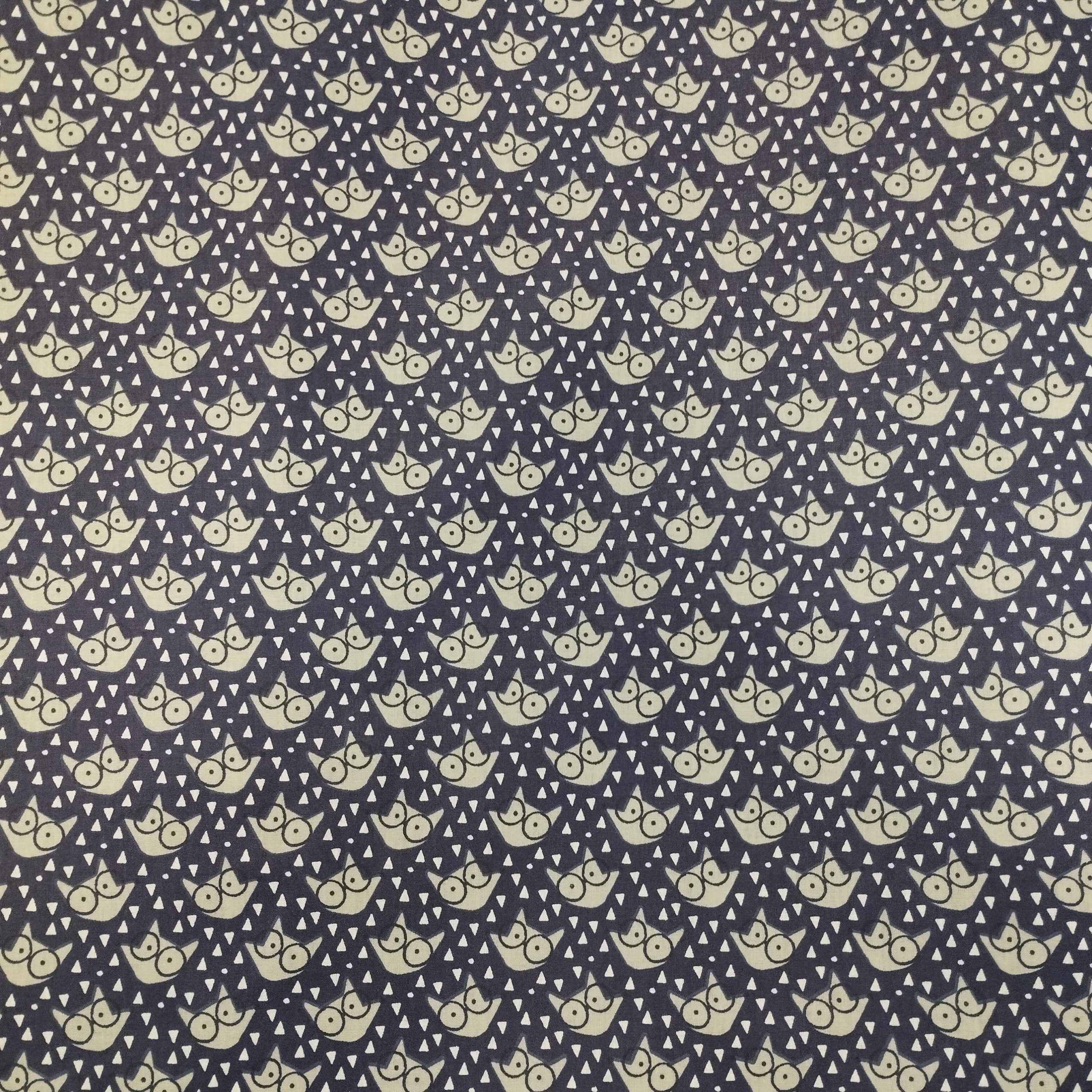 Tissu coton imprimé Renard bleu