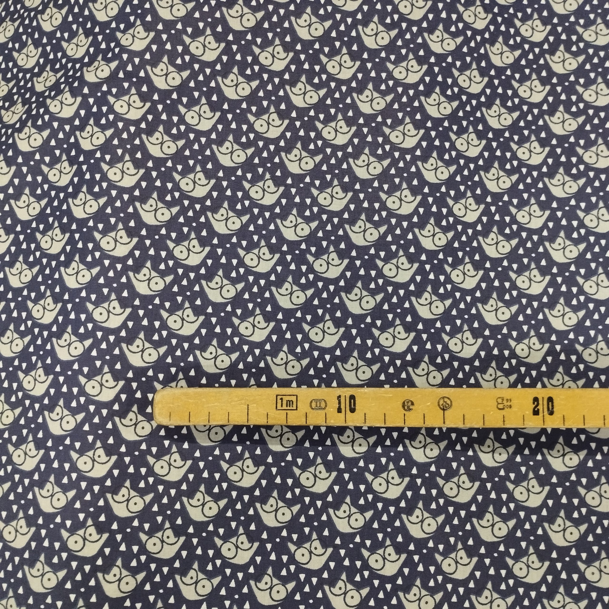 Tissu coton imprimé Renard bleu mètre